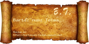 Bartánusz Telma névjegykártya
